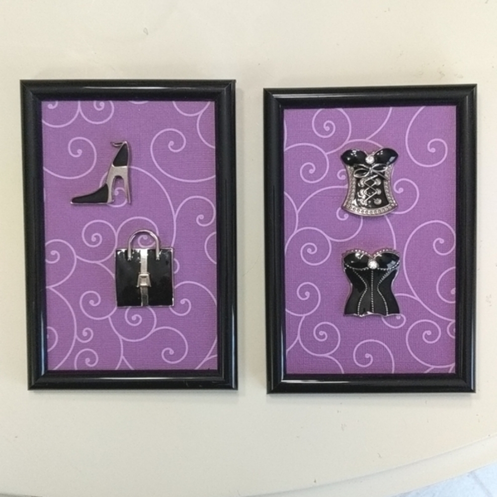 Artisan Framed Jewelry Art Collage set of 2 Original Art!
